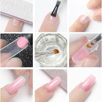 Poly UV Gel Kit Allt för manikyr Gel Nagelförlängningsset Slip Solution Builder Akrylgellack Nail Art Tool Design Fingertoppar