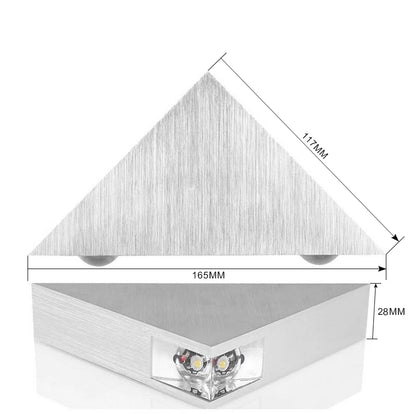 Modern Led Wall Lamp 3W Aluminum Body Triangle Wall Light For Bedroom Home Lighting Luminaire Bathroom Light Fixture Wall Sconce