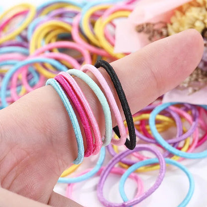 100st/lot 3CM Håraccessoarer Flickor Gummiband Scrunchy Elastiska Hårband barn baby Pannband dekorationer slipsar Gummi för hår