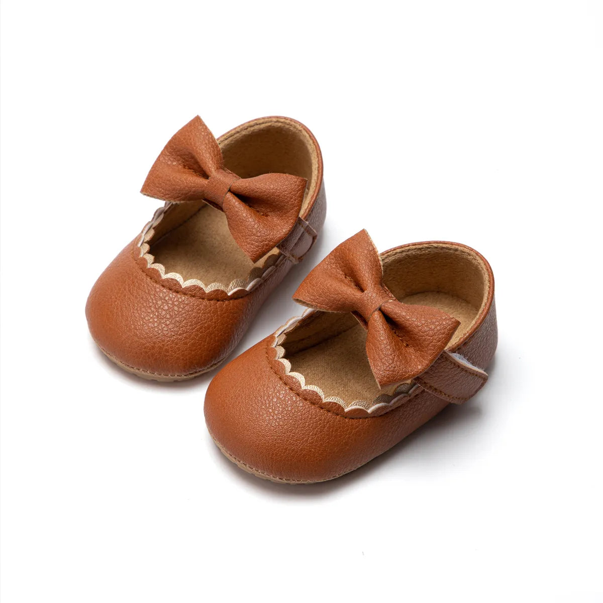 Baby Casual Shoes Infant Toddler Bowknot Non-slip Rubber Soft-Sole Flat PU First Walker Newborn Bow Decor Mary Janes