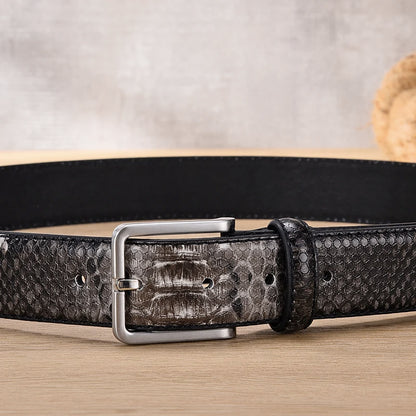 Fashion Belts For Men Luxury Snake Pattern Desinger Male Casual Accessories Cowboy Leather Western Belt Strap Buckle Metal