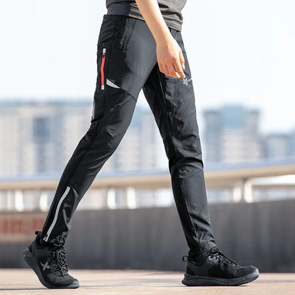 Light Comfortable Cycling Pants Men Women Spring Summer Breathable Hight Elasticity Sports Pants Reflective Trousers