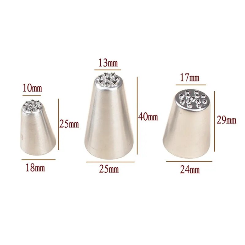 3Pc Stainless steel cream decoration mouth Small grass shape cream nozzle Baking tools Grass Cream Icing Nozzles Pastry Decorate