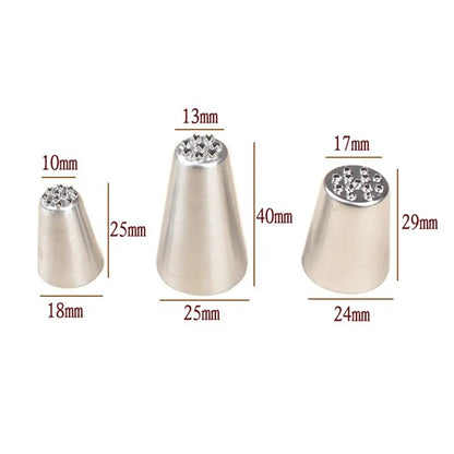 3Pc Stainless steel cream decoration mouth Small grass shape cream nozzle Baking tools Grass Cream Icing Nozzles Pastry Decorate