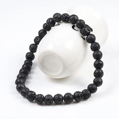 Bracelet en pierre naturelle 6/8/10mm, perles en œil de tigre, classique pour hommes et femmes, bouddha, lave noire, minimaliste, bijoux de méditation de Yoga