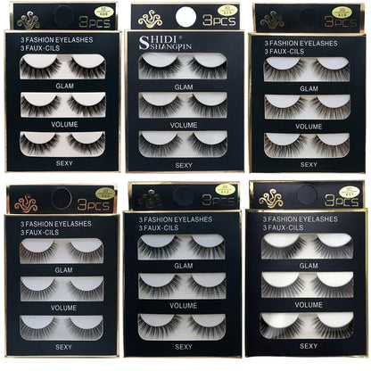 3 paires 29 styles 3D Faux vison cheveux doux Faux cils moelleux vaporeux épais cils faits à la main cils outils de maquillage des yeux