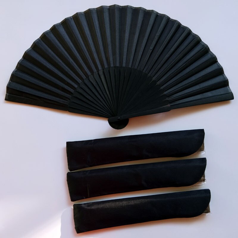 Kinesisk stil Svart Vintage Hand Fan Folding Fans Dans Bröllopsfest Favor Chinese Dance Party Folding Fans