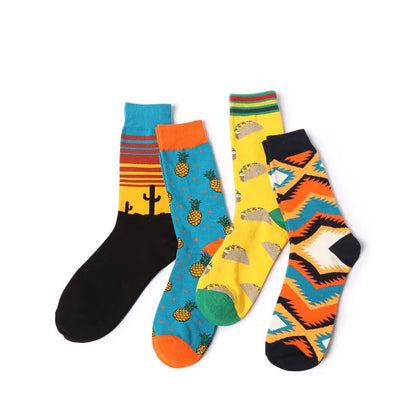 1 paire nouveaux hommes femmes coton chaussettes décontracté coloré chaussettes équipage rue Skateboard chaussettes heureux drôle Harajuku Sox Meias