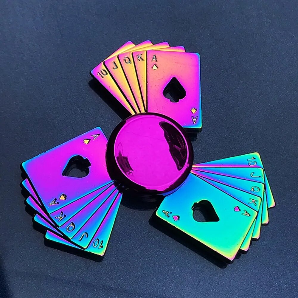 Spinner à main en métal arc-en-ciel coloré EDC, jouet Anti-anxiété pour les fileurs, la concentration, soulage le Stress, le TDAH, le doigt