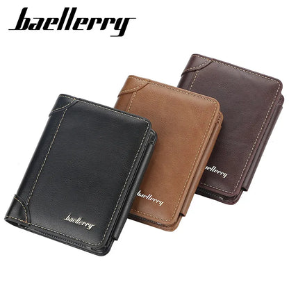 New Leather Men Wallets High Quality Zipper Short Desigh Card Holder Male Purse Vintage Coin Holder Men Wallets