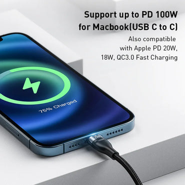 Baseus 3 in 1 USB C-kabel för iPhone 15 14 13 Pro 11 XR Laddarkabel 100W Micro USB Type C-kabel för Macbook Pro Samsung Xiaomi