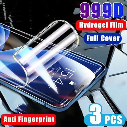 3 ST Full Cover Hydrogel Film På Skärmskydd För iPhone 7 8 Plus Skärmskydd På iPhone X XR XS MAX 11 12 13 14 Pro