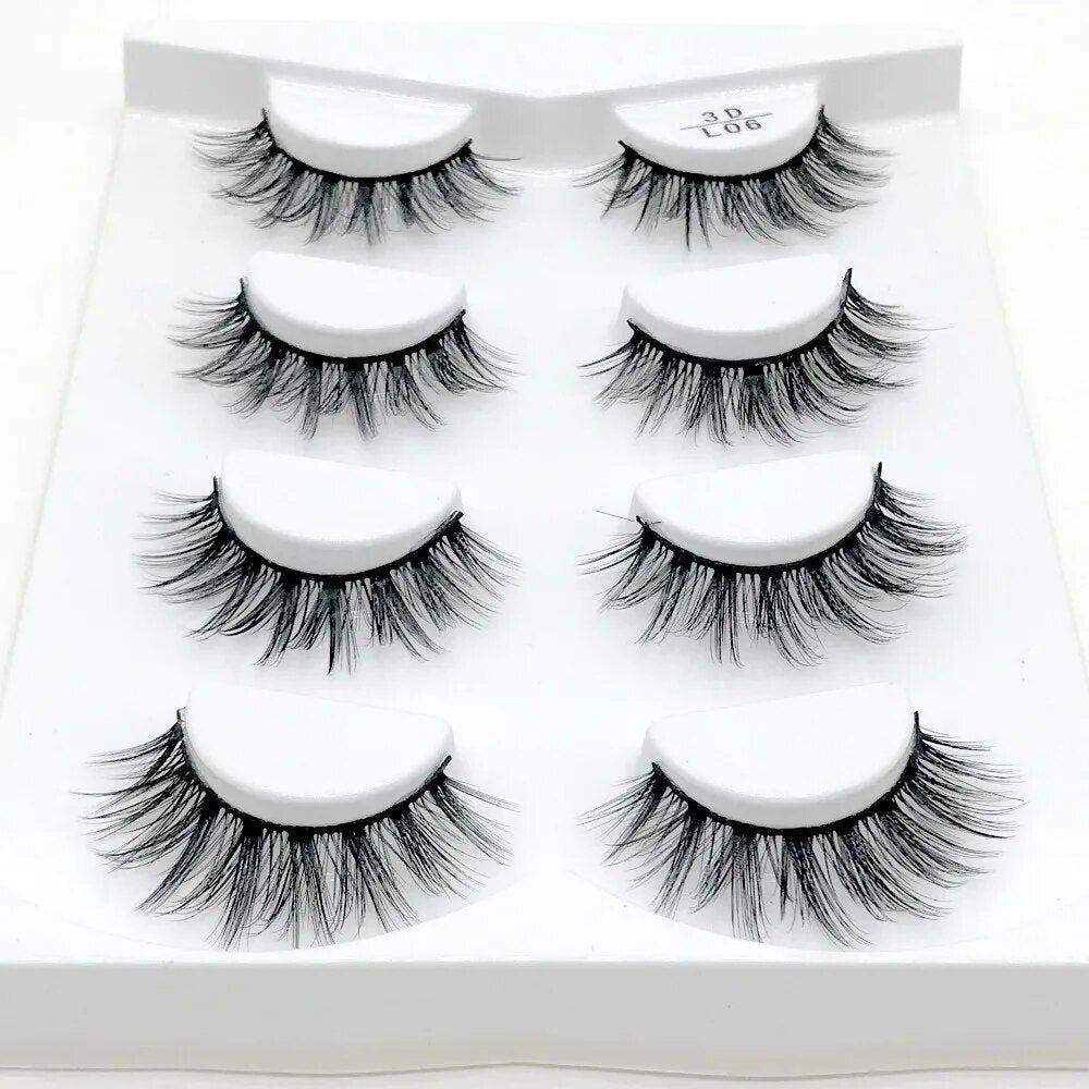 2/4 pairs natural eyelashes fake lashes long makeup