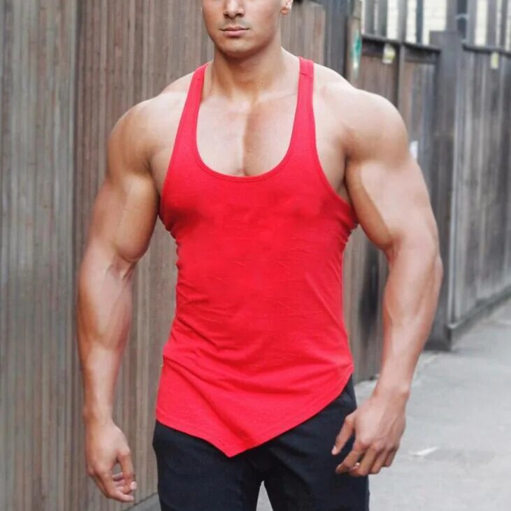 Brand Solid Color Clothing Gym tank top men Fitness Sleeveless Shirt Cotton blank Muscle vest Bodybuilding Stringer Tanktop