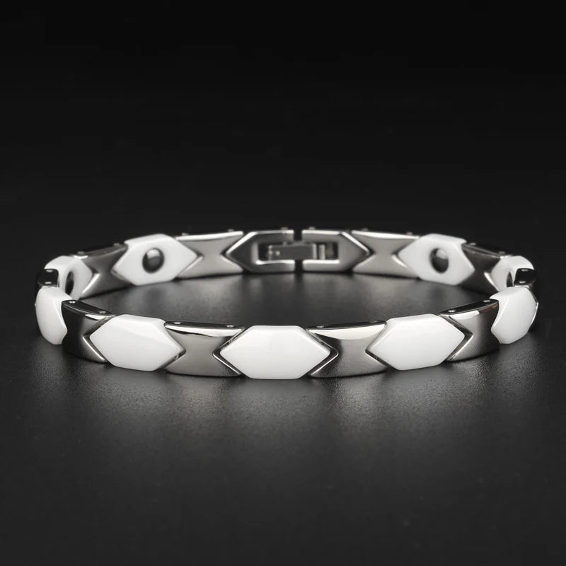 Ceramic Bracelets For Women Man Fashion Stainless Steel Jewelry Womens Hand Accessories Health Magnetic Therapy Men's Bracelets