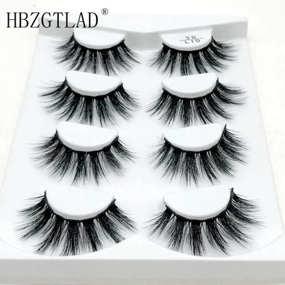 2/4 pairs natural eyelashes fake lashes long makeup