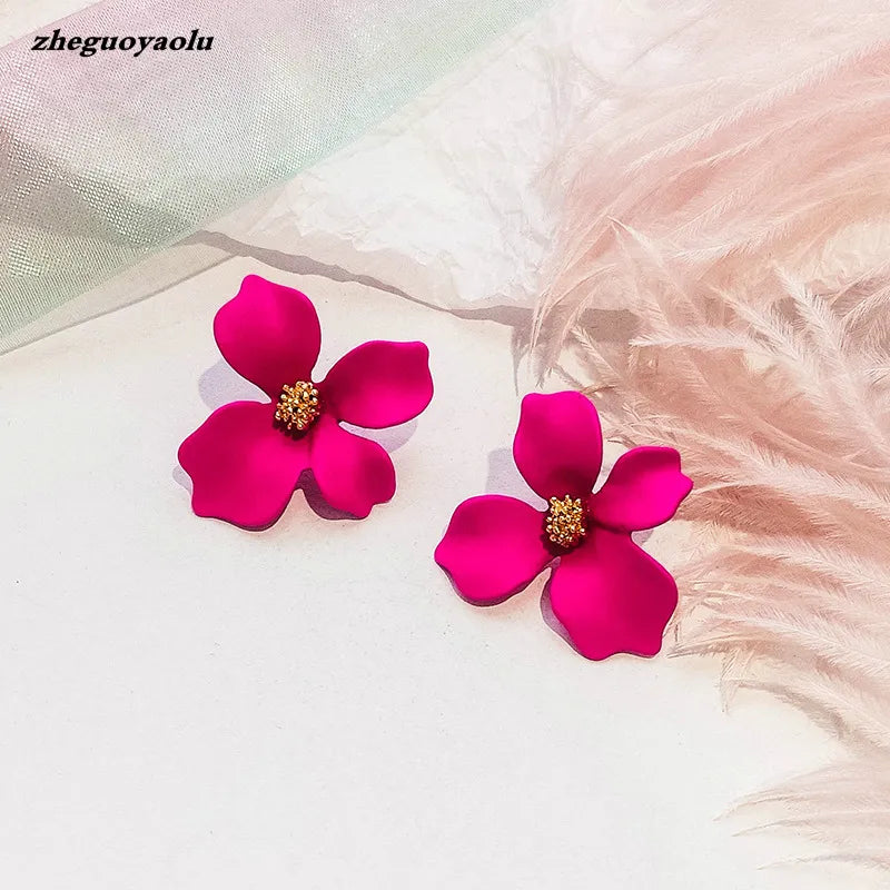 Style Cute Flower Earrings For Women Sweet Earrings Woman Brinco Jewelry Colorful Earrings