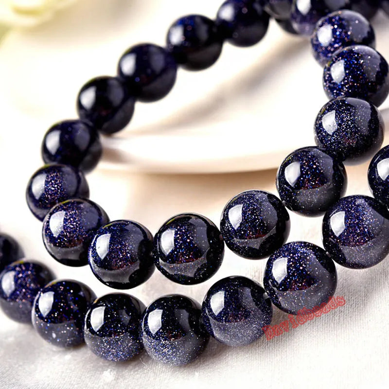 Factory price Natural Blue SandStone Round Loose Beads 16" Strand 4 6 8 10 12 MM Pick Size For Jewelry Making