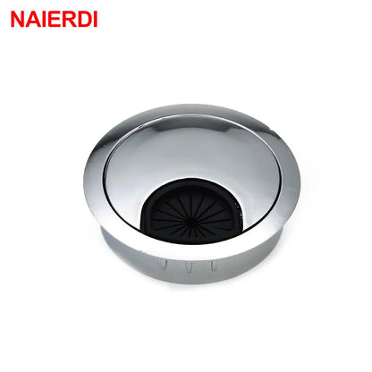 Zinc Alloy Desk Wire Hole Cover Base Computer Grommet Table Cable Outlet Port Surface Line Box Furniture Hardware