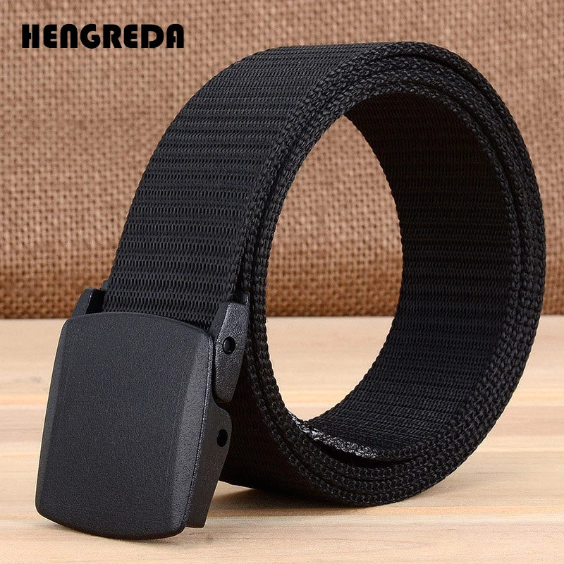 Military Men Belt Army Belts Adjustable Belt Men Outdoor Travel Tactical Waist Belt with Plastic Buckle for Pants 120cm