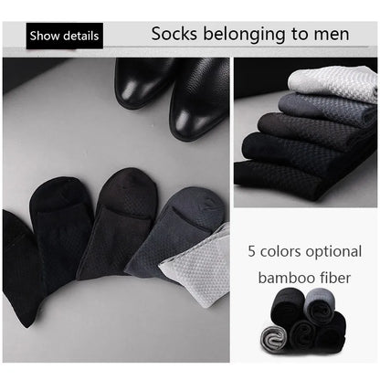 High Quality 10 Pairs/lot Men Bamboo Fiber Socks Men Breathable Compression Long Socks Business Casual Male Large size 38-45