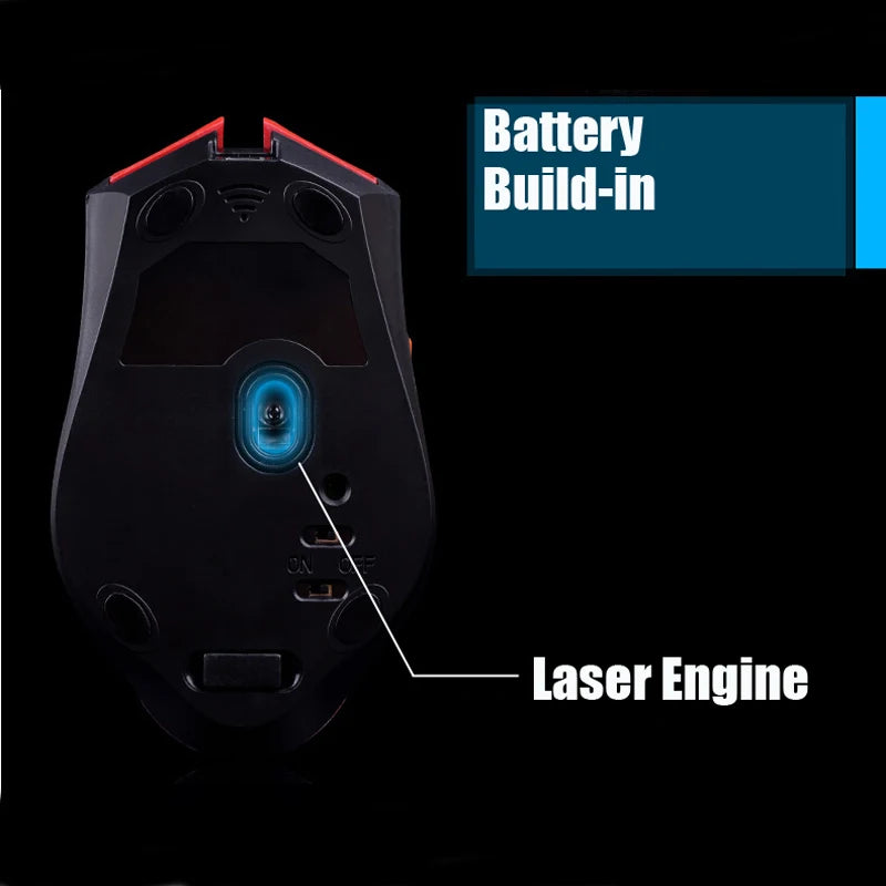 Rechargeable Wireless Illuminate Computer Mouse Mice Gaming 2400 DPI 2.4G FPS Gamer Silence Lithium Battery Build-in