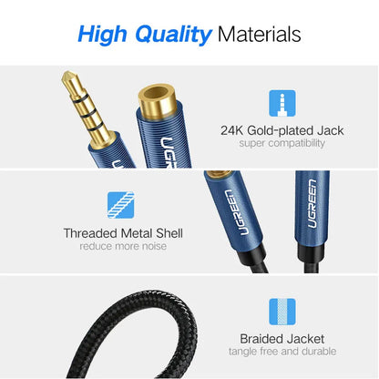 Câble d'extension Audio Jack 3.5mm, pour Huawei P20 lite, câble stéréo Jack 3.5mm Aux pour écouteurs Xiaomi Redmi 5 plus PC