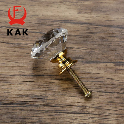 20-40mm Diamond Shape Design Crystal Glass Knobs Cupboard Drawer Pull Kitchen Cabinet Door Wardrobe Handles Hardware