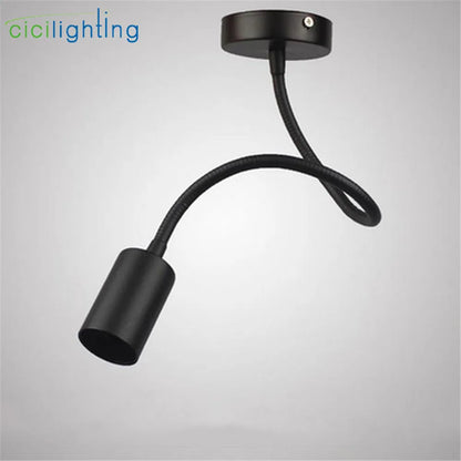 L40cm Hose Neck E27 Track Light Gooseneck Rail Ceiling Mounted Track Lighting Industrial Clothing Store Adjusted Rail Lamp Spots