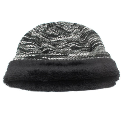 Knitted Hat Women Skullies Beanies Winter Hats For Men Bonnet Striped Caps Warm Baggy Soft Female Wool Male Beanie Hat