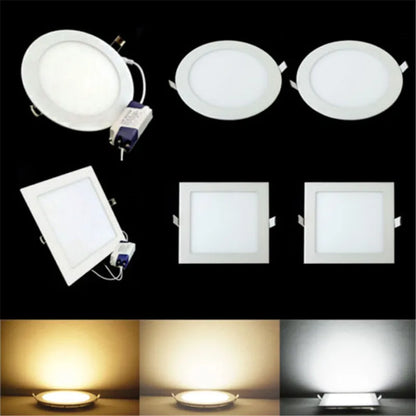 LED Downlight Recessed Kitchen Bathroom Lamp 85-265V 25W Round/Square LED Ceiling Panel light Warm/Natural/Cool White