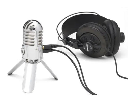 Original Samson Meteor Mic Studio Recording Kondensator Mikrofon Fällbart ben med USB-kabel Bärväska för dator