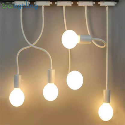 L40cm Slanghals E27 Spårljus Svanhalsskena Takmonterad Spårbelysning Industriell klädbutik Justerade skena Lampfläckar