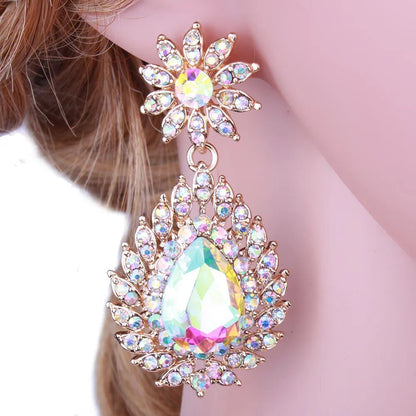 FARLENA Jewelry Elegant Water Drop Earrings Fashion Crystal Rhinestones Earrings