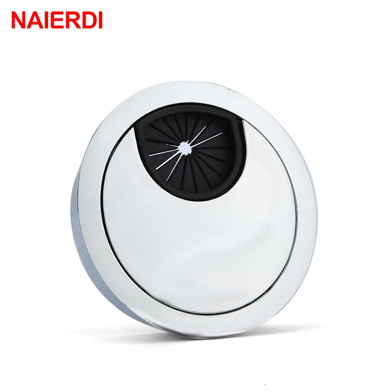 Zinc Alloy Desk Wire Hole Cover Base Computer Grommet Table Cable Outlet Port Surface Line Box Furniture Hardware