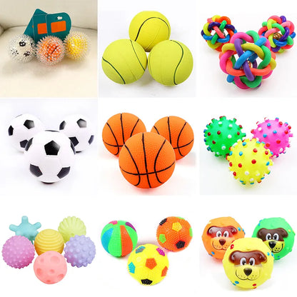 1 pièces diamètre 6cm grinçant chien balle jouets pour petits chiens en caoutchouc mâcher chiot jouet chien trucs chiens jouets animaux brinquedo cachorro