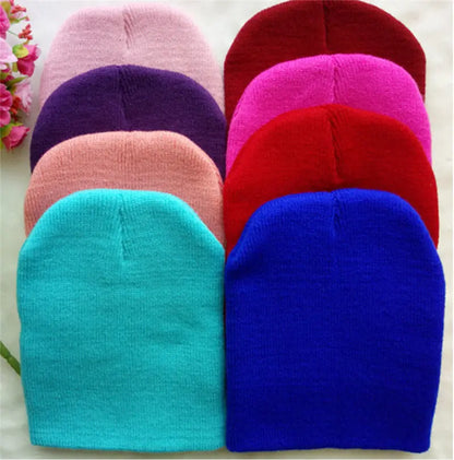 Brand New Baby Hats Beanies winter warm Girl Boy Toddler Infant Kids Children Cute Hat Cap Unisex Solid Knitted Beanie Gift