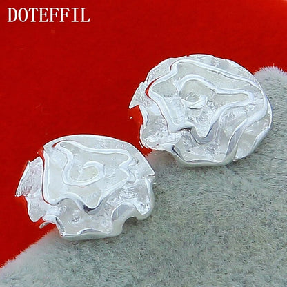 DOTEFFIL 925 Sterling Silver Rose Flower Stud Earring