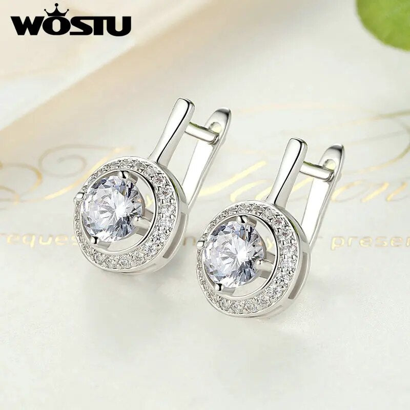 Crystal White Gold Color Stud Earring