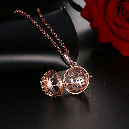 Mexico Chime Music Angel Ball Caller Locket Necklace Vintage Pregnancy Necklace Aromatherapy Essential Oil Diffuser Accessories