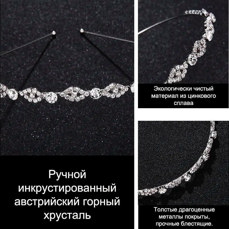 Miallo Crystal Hair Headband Rhinestone Tiara