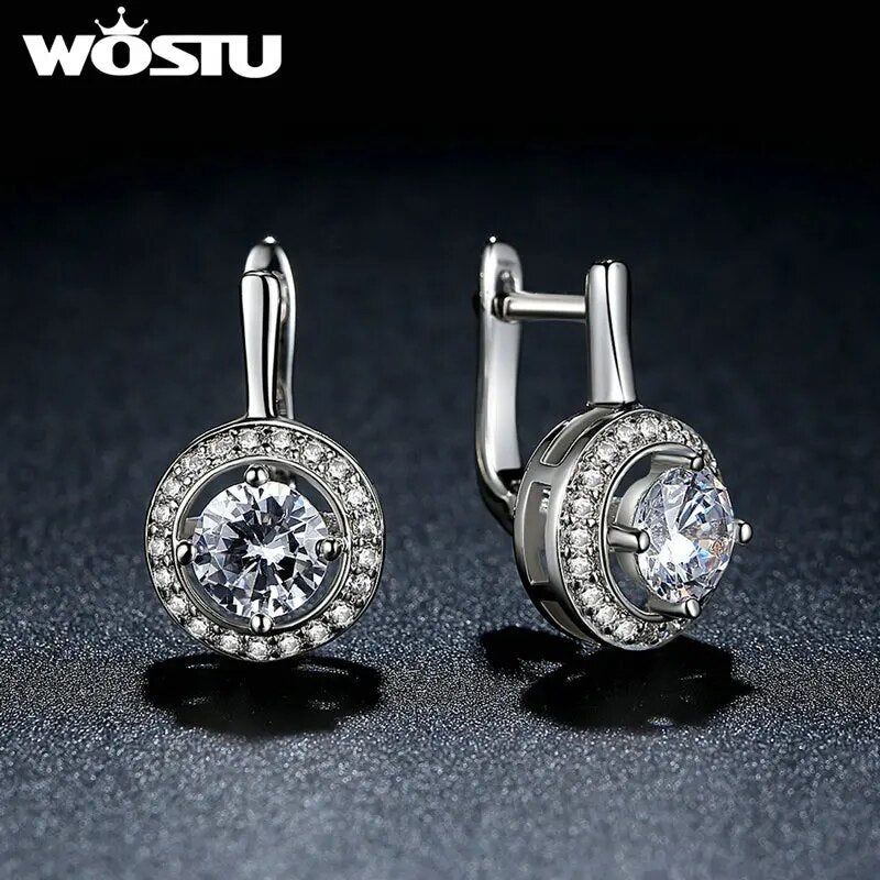 Crystal White Gold Color Stud Earring