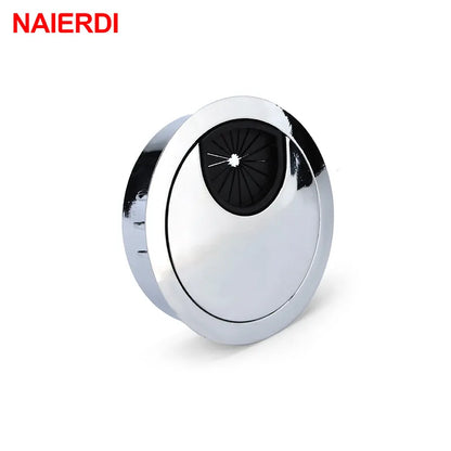 Zinc Alloy Desk Wire Hole Cover Base Computer Grommet Table Cable Outlet Port Surface Line Box Furniture Hardware