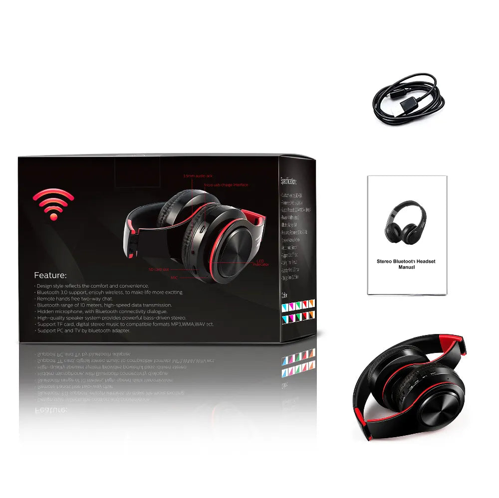 Headphones Bluetooth Headset Earphone Wireless Headphones Stereo Foldable Sport Earphone Microphone Headset Handfree MP3 Player