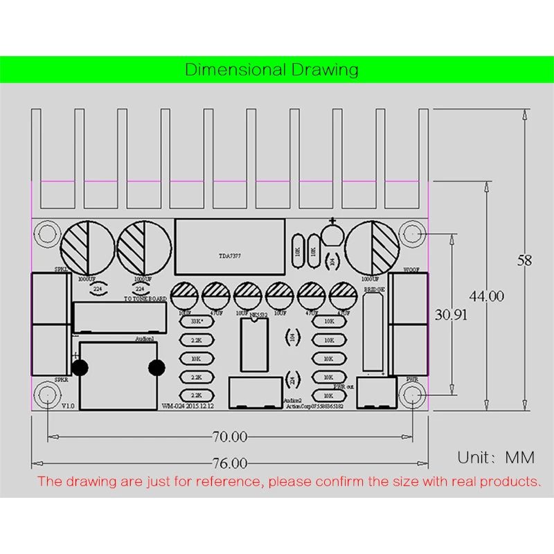 CIRMECH TDA7377 2.1-kanals förstärkare Single power dator superbas 2.1 förstärkarkort 3-kanals ljudförstärkare DIY-svit