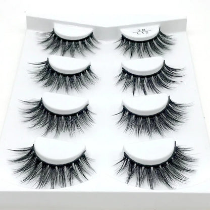 2/4 pairs natural eyelashes fake lashes long makeup