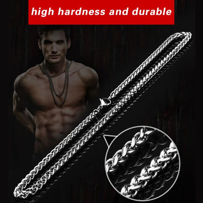 Stainless Steel Necklace Trendy Chain Necklace Boy Men's Necklace Chain Silver Color