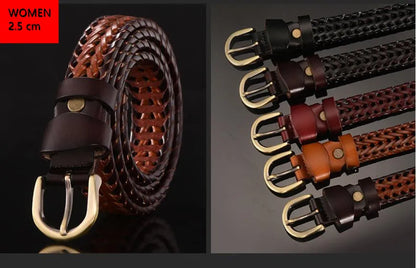 women Braided Belt For Men's Woven Belt Luxury Genuine Leather Cow Straps Hand Knitted Designer Men For Jeans Girdle Male belts