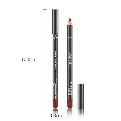 6 12 Styck/Set Vattentät Pencil Läppstift Set Penna Matte Lip Liner