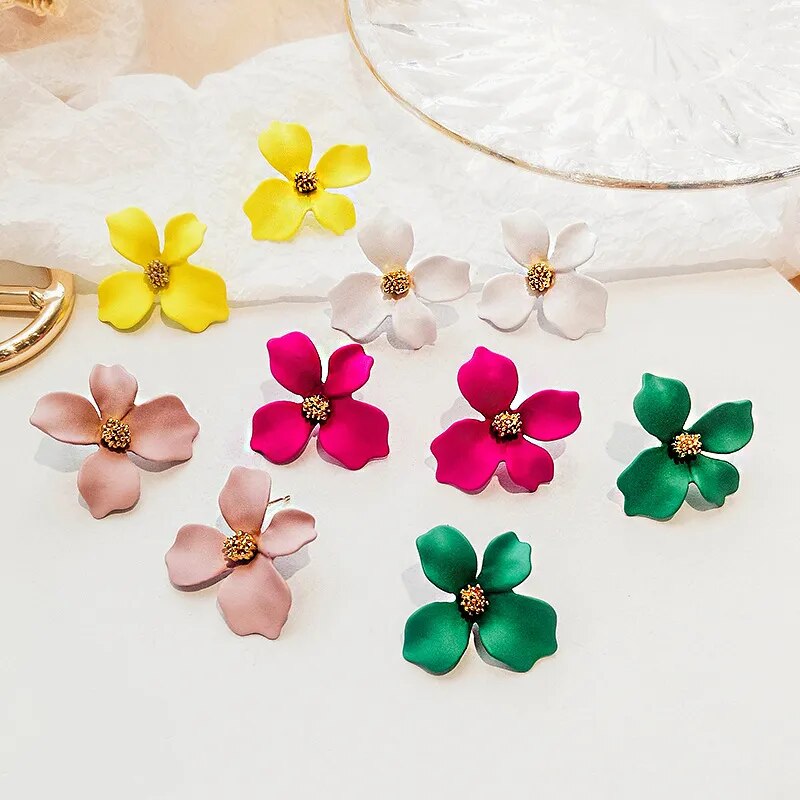 Style Cute Flower Earrings For Women Sweet Earrings Woman Brinco Jewelry Colorful Earrings